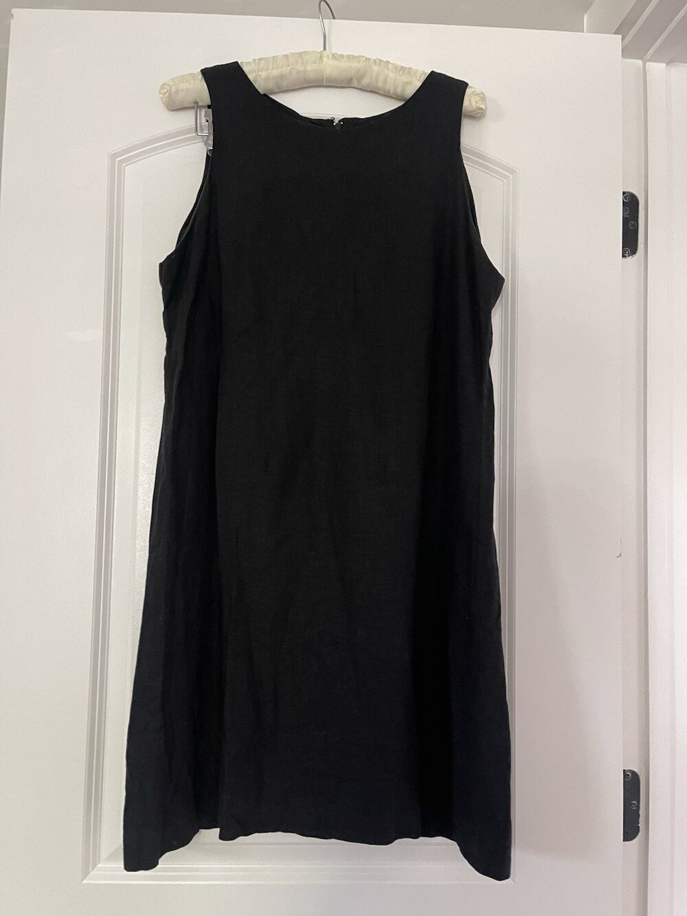 Vtg 90s Dianne B. New York Black Linen Blend Shift Dress Sz 10 Minimalist Outfit